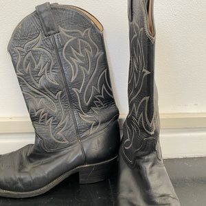 Vintage black cowboy boots